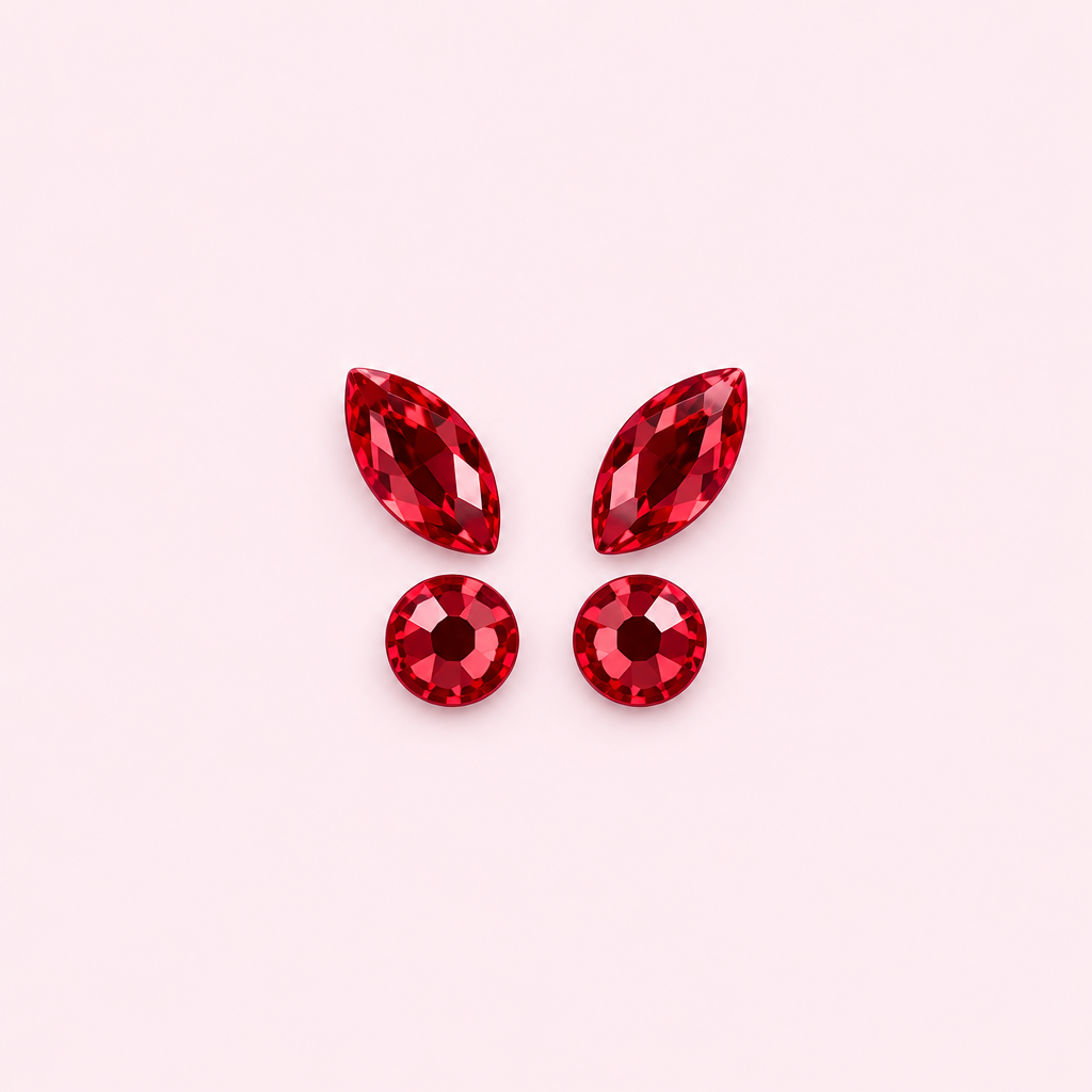 Strass dentaire papillon rouge — Pack de 4