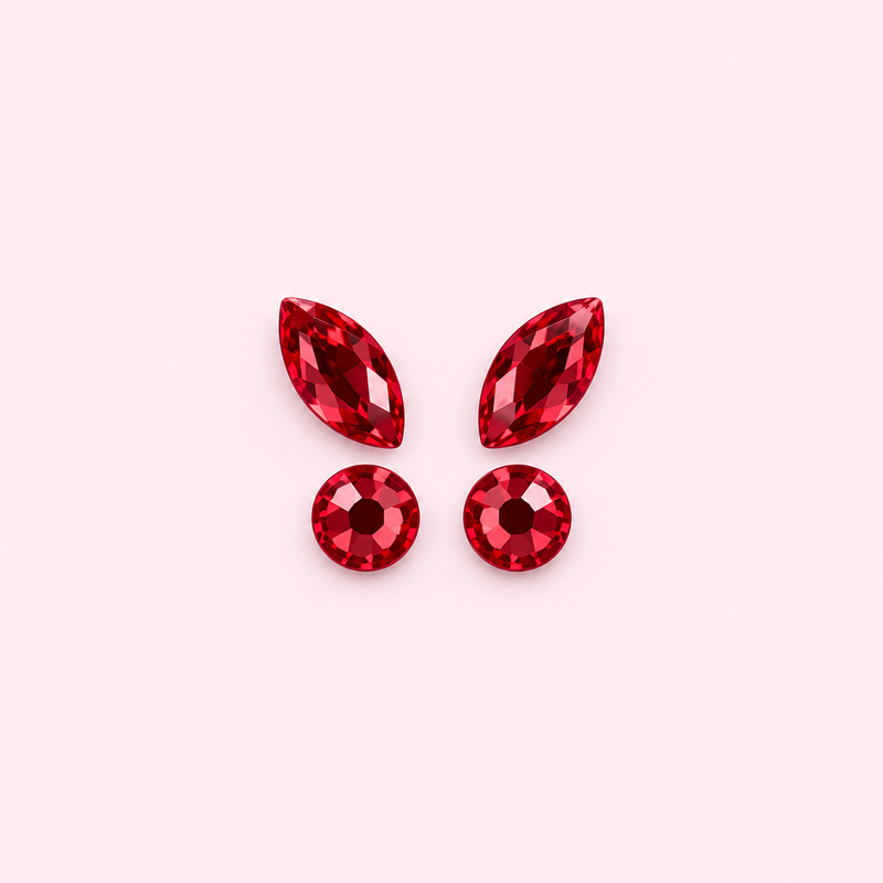 Strass dentaire papillon rouge — Pack de 4