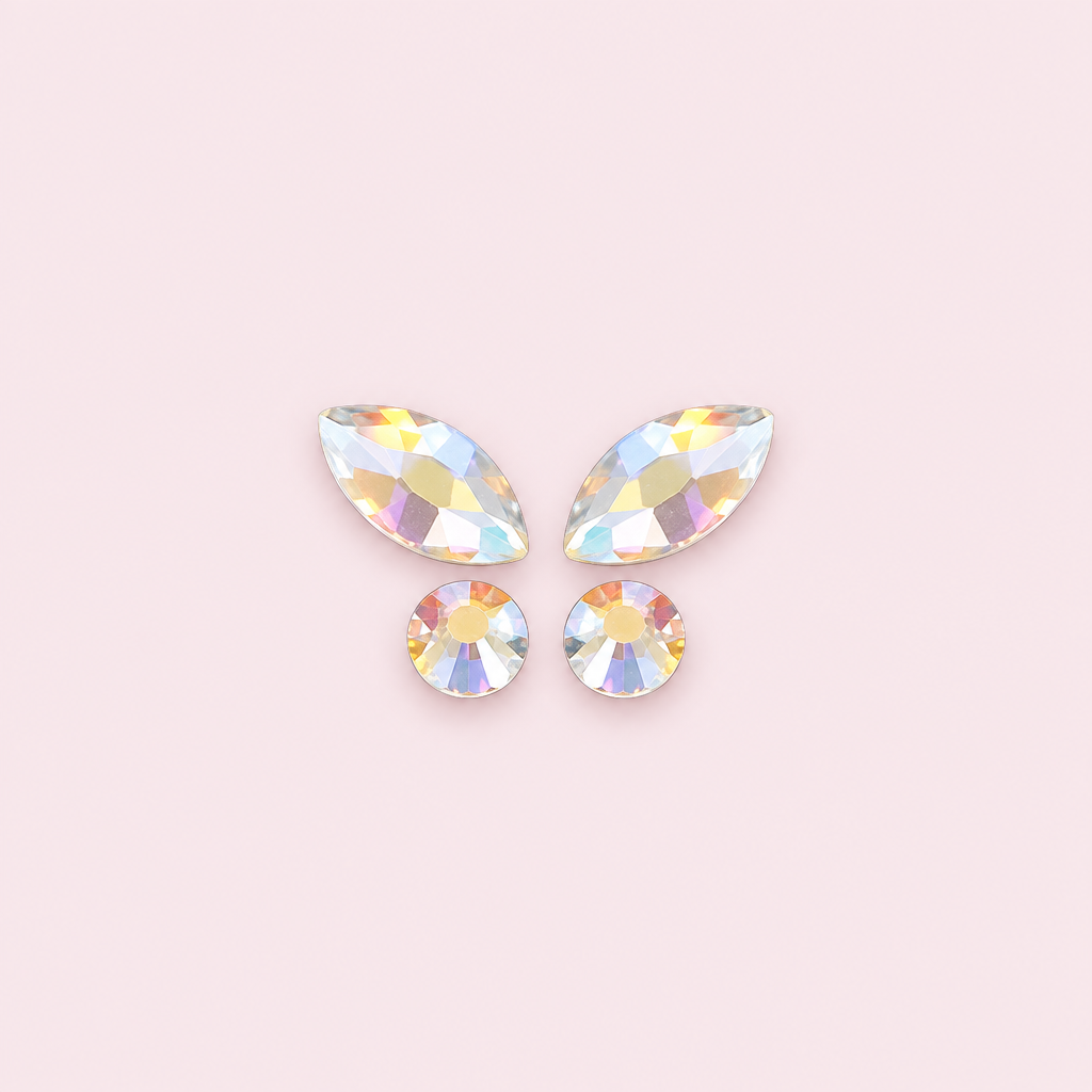 Strass dentaire papillon aurore boréale — Pack de 4