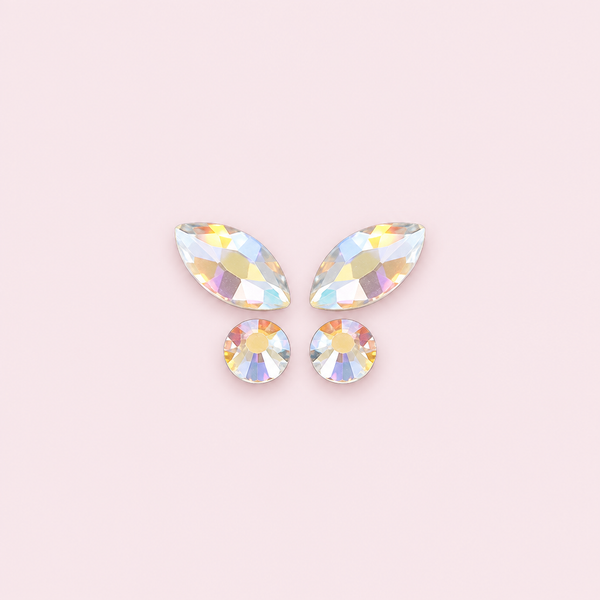Strass dentaire papillon aurore boréale — Pack de 4