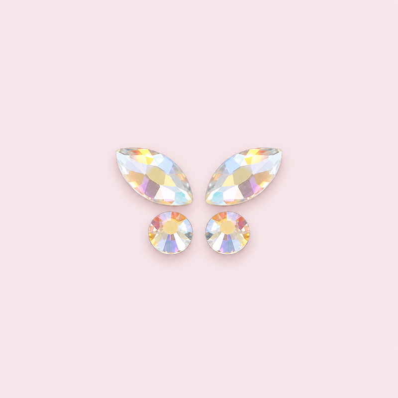 Strass dentaire papillon aurore boréale — Pack de 4