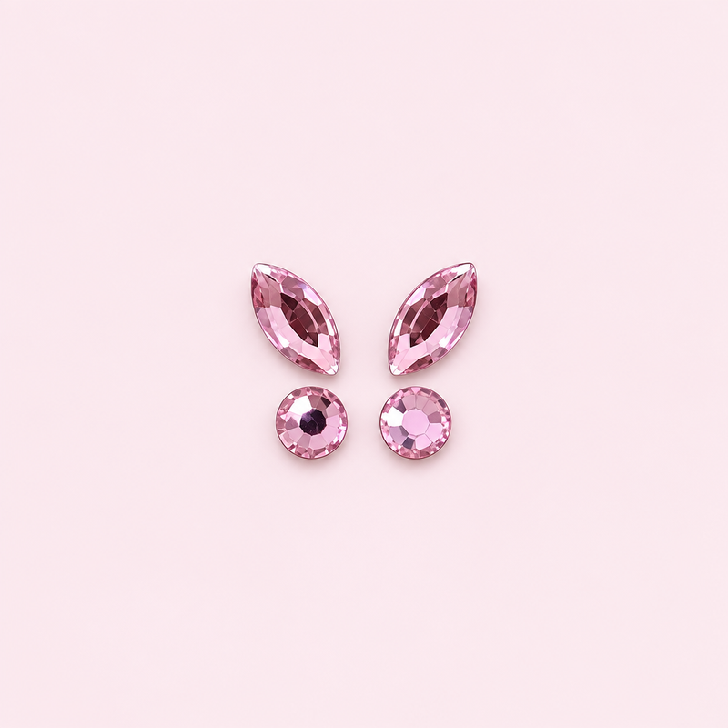 Strass dentaire papillon rose — Pack de 4