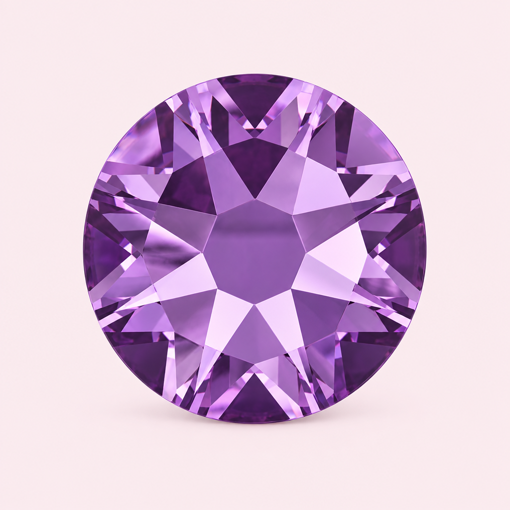 Strass rond violet améthyste à coller
