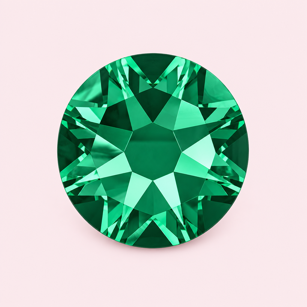 Strass vert émeraude rond à coller
