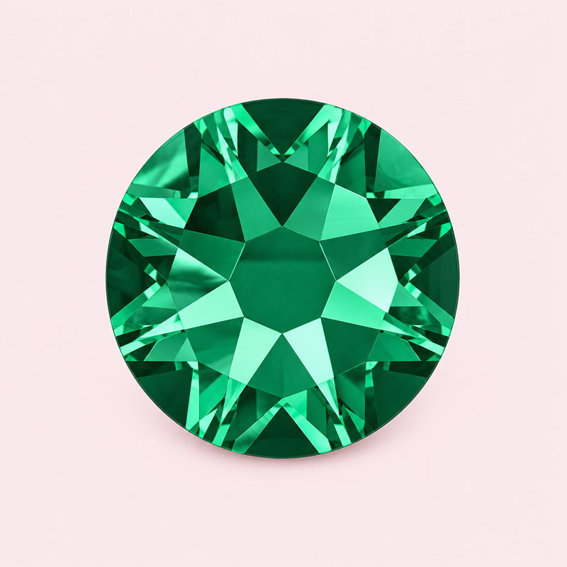 Strass vert émeraude rond à coller