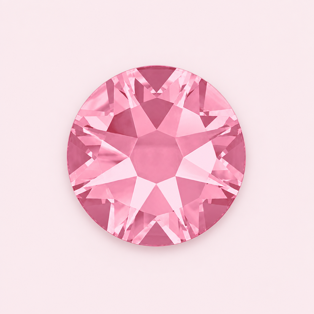 Strass rose clair rond à coller