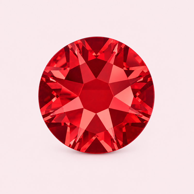 Strass rouge Siam clair rond à coller