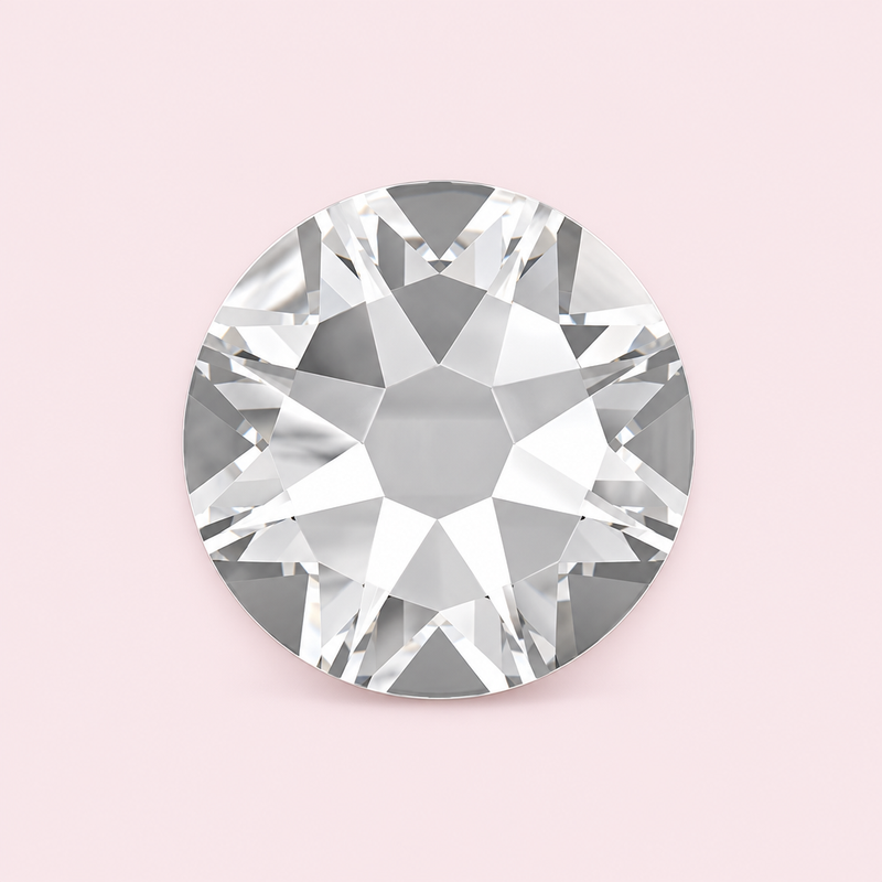 Strass rose rond à coller