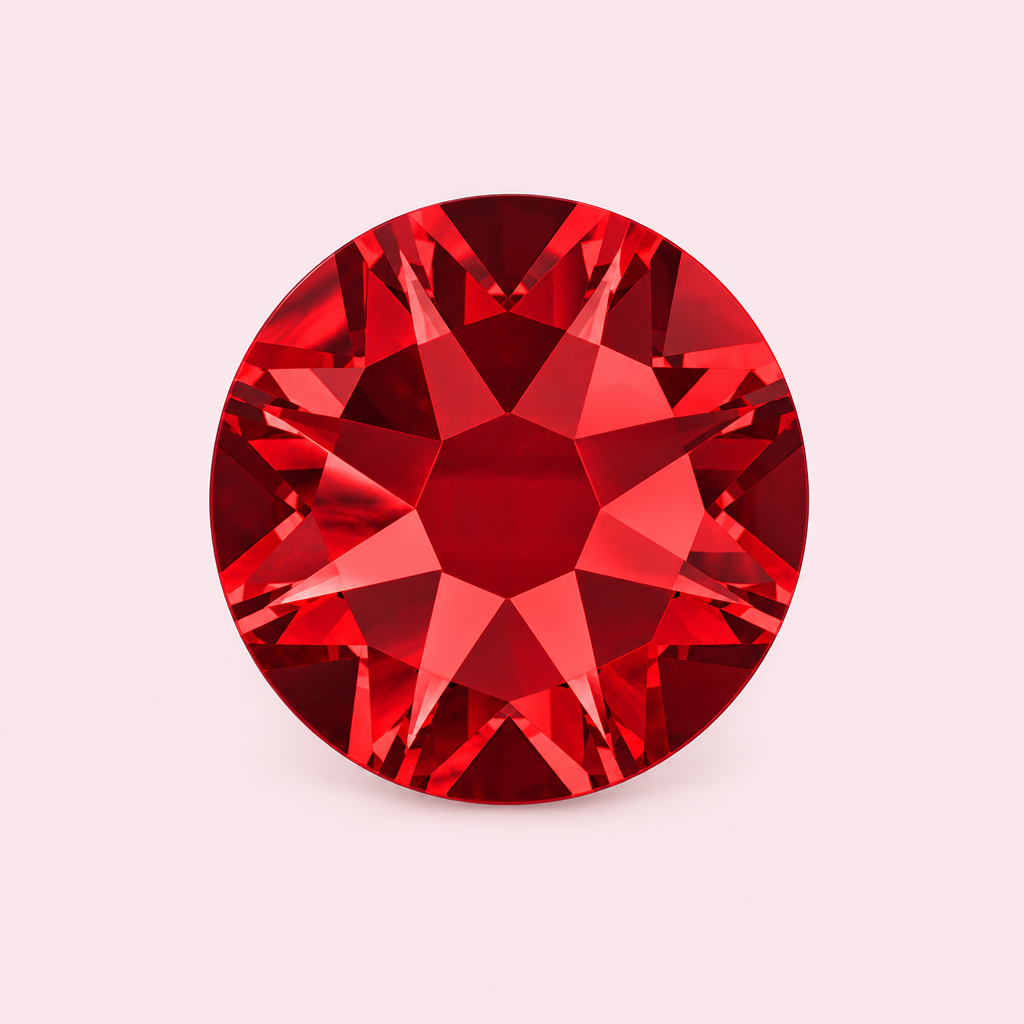 Strass rouge Siam rond à coller