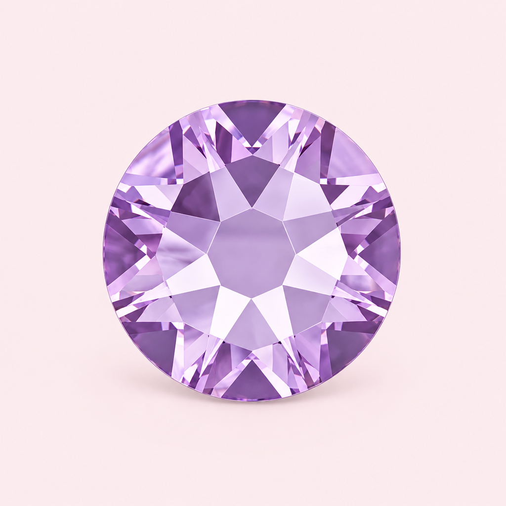 Strass rond violet améthyste clair à coller