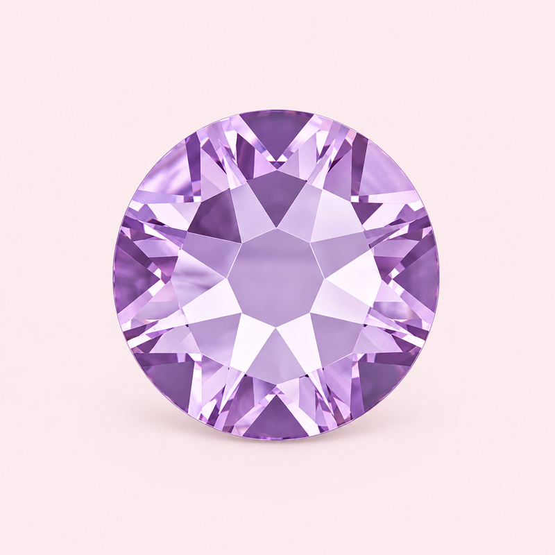 Strass rond violet améthyste clair à coller