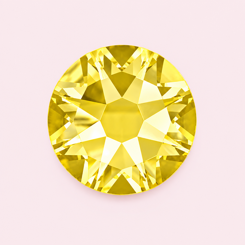 Strass rond jaune jonquille à coller