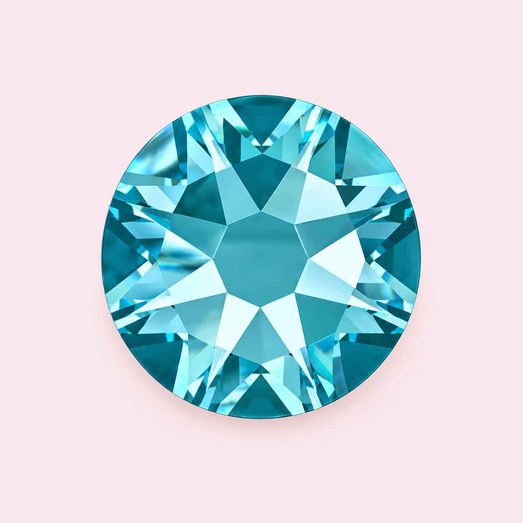 Strass bleu zircon rond à coller