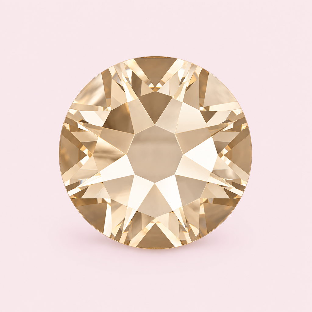 Strass rond champagne Golden Shadow à coller