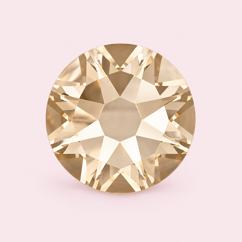 Strass rond champagne Golden Shadow à coller