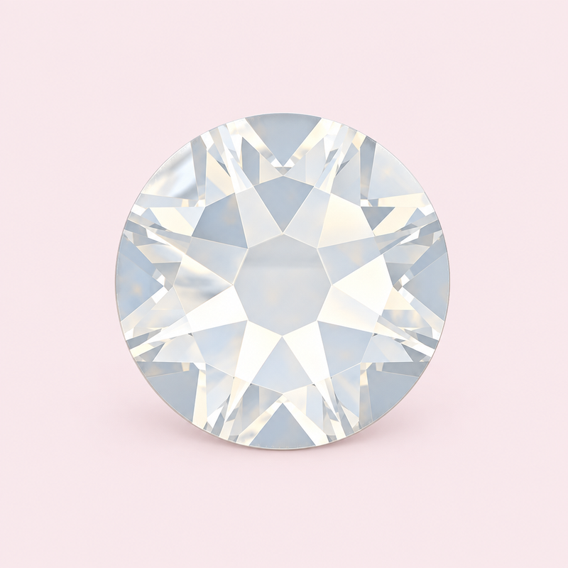 Strass rond blanc opalescent à coller