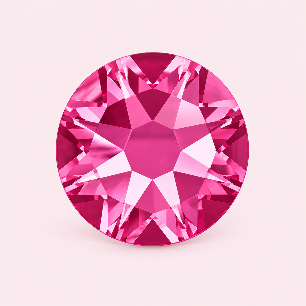 Strass rose fuchsia rond à coller