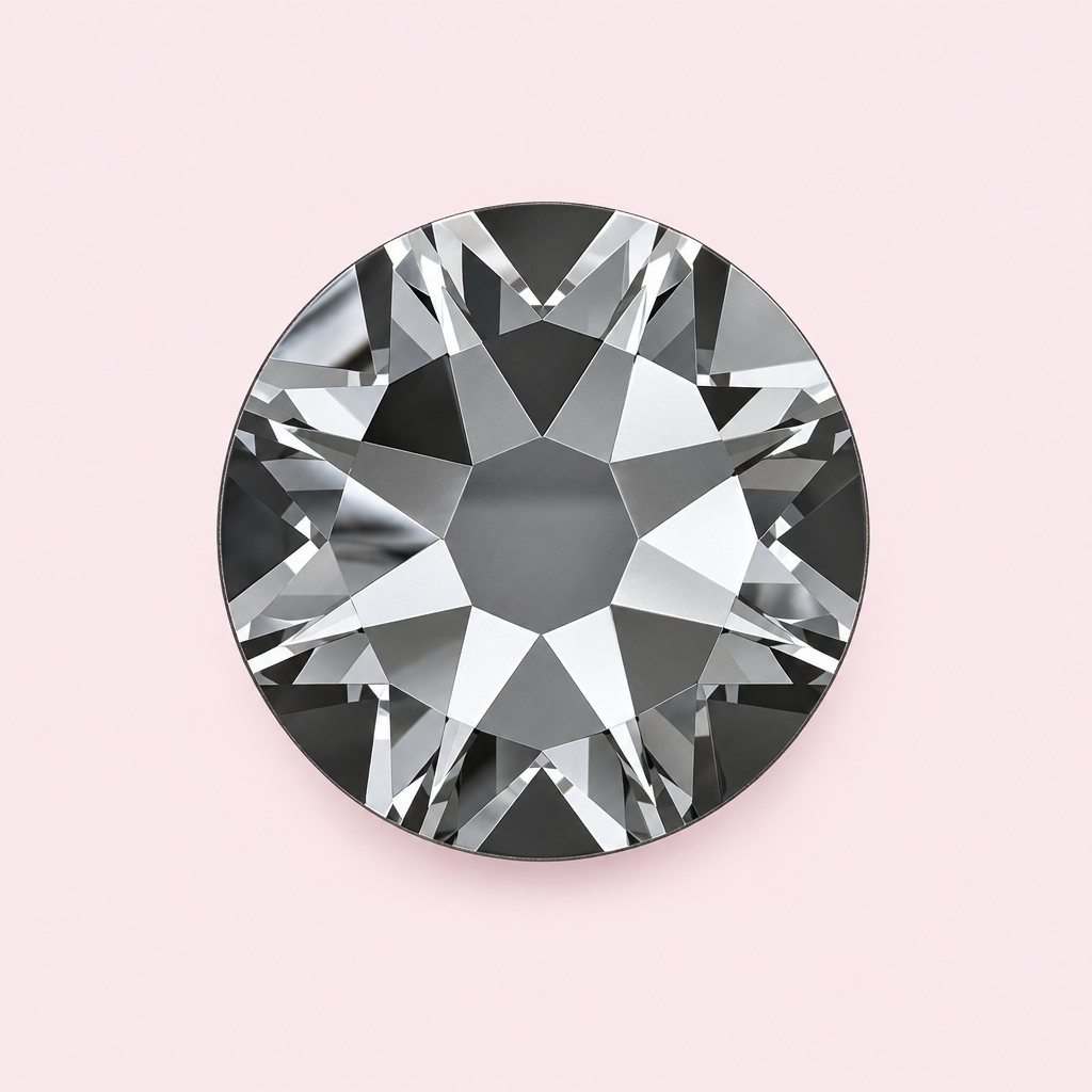 Strass noir métallisé hématite rond à coller