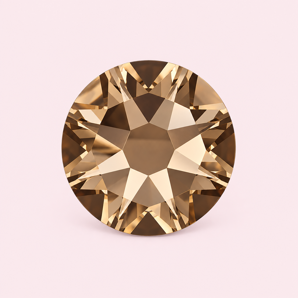 Strass rond brun topaze fumé à coller