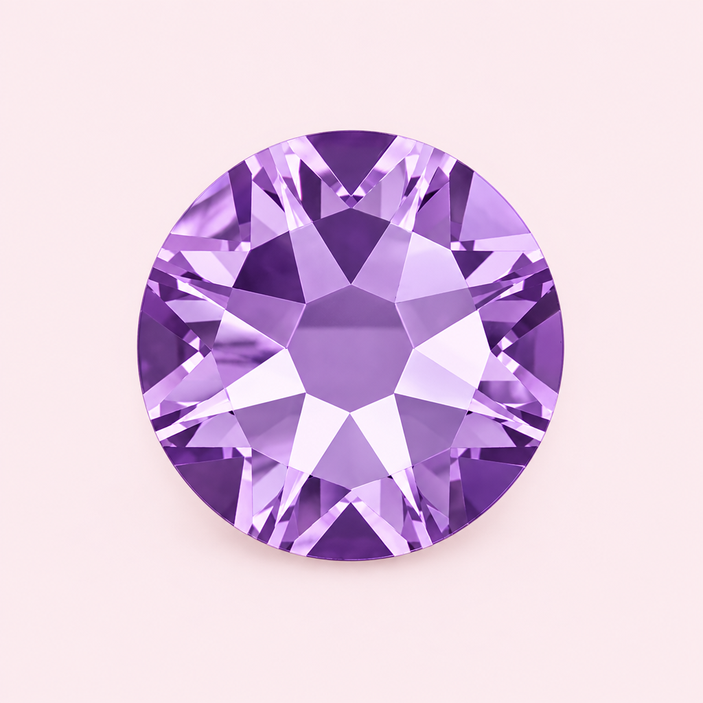 Strass rond violet à coller