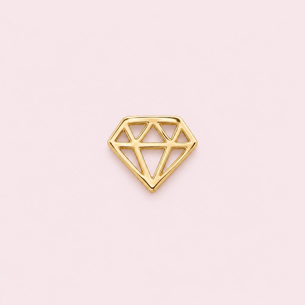 Bijou dentaire motif diamant doré