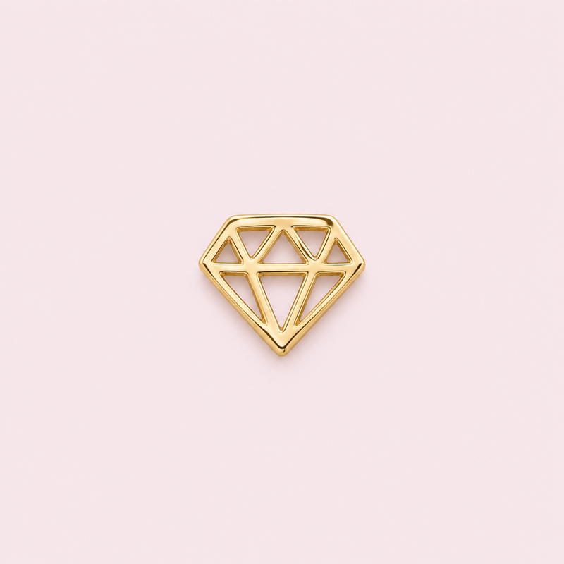 Bijou dentaire motif diamant doré