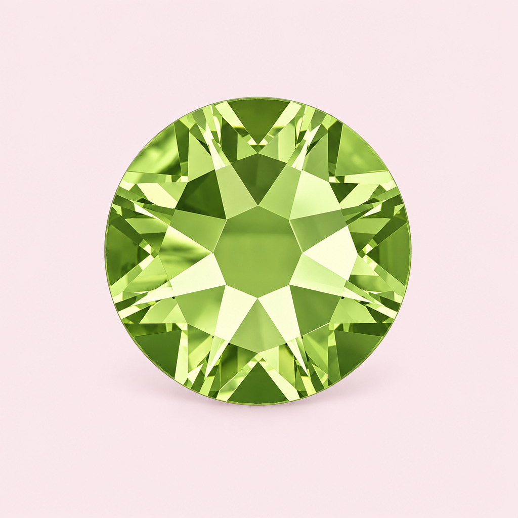 Strass vert péridot rond à coller