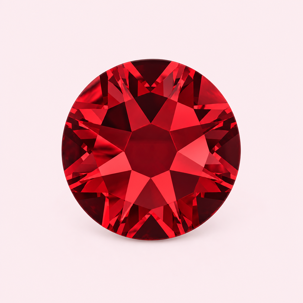 Strass rouge Siam foncé rond à coller