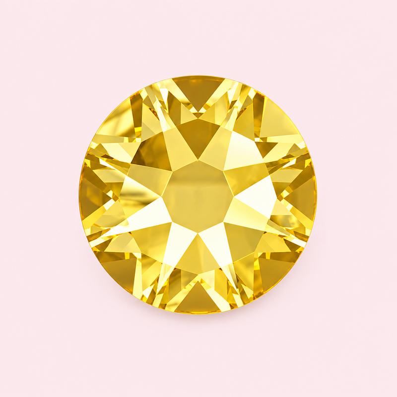 Strass rond jaune citrine à coller