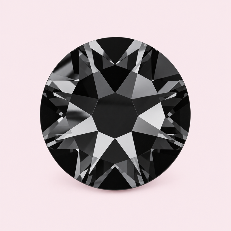 Strass noir Jet rond à coller