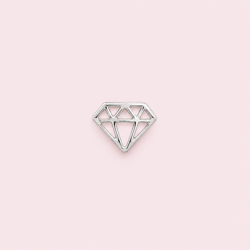 Bijou dentaire motif diamant argenté
