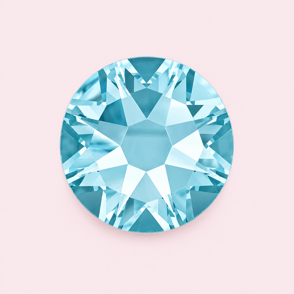 Strass bleu aigue-marine rond à coller